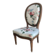 Nursing chair medallion Louis XVI 19th Sanderson chintz with flowers