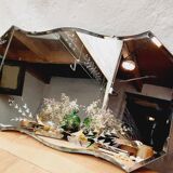 Beveled and chiseled art deco mirror