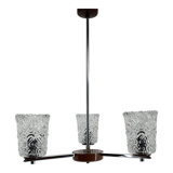 Vintage Chrome & Glass Chandelier, 1970's