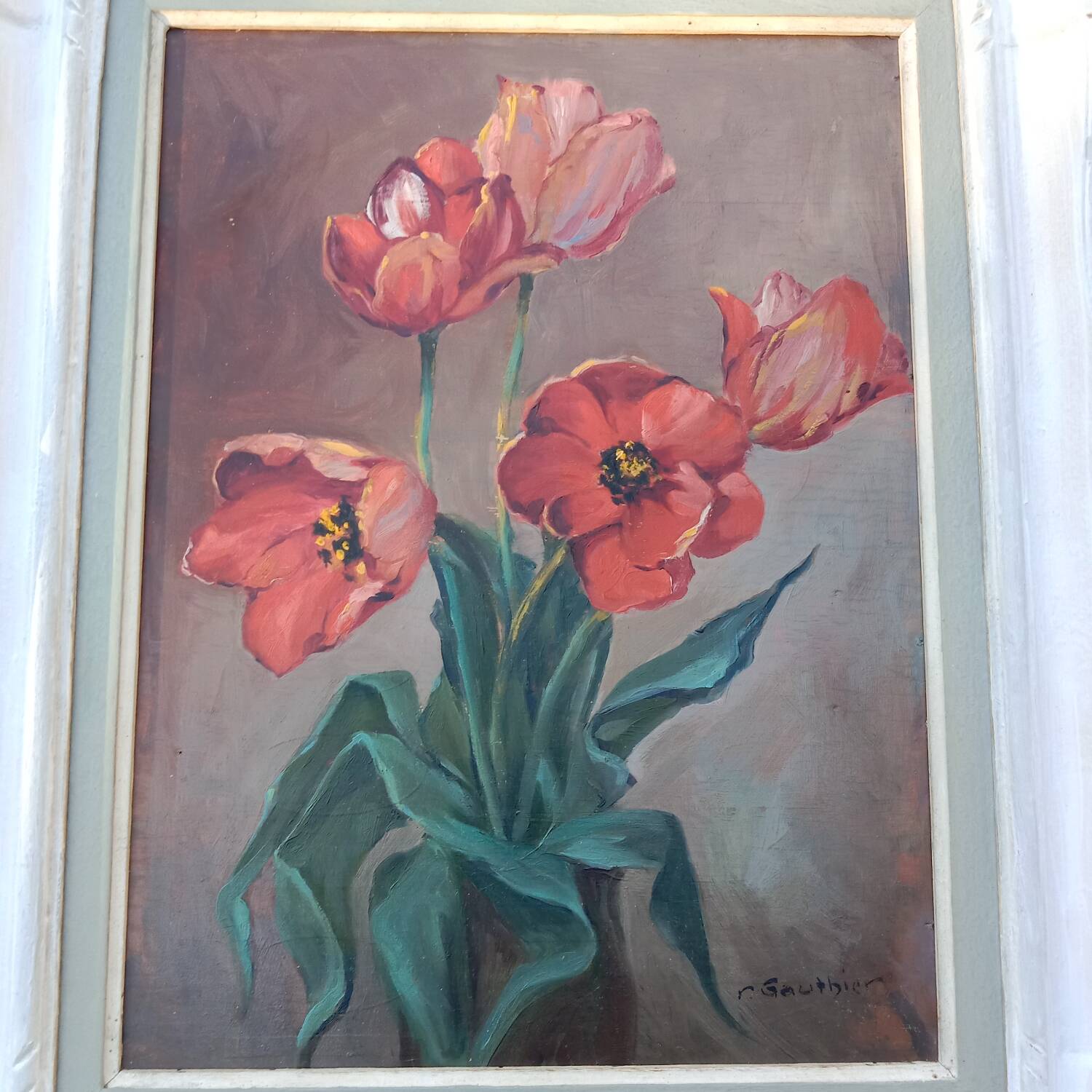 Bouquet of Tulips painting by Gauthier 20th century