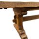 XL vintage brutalist wooden dining table