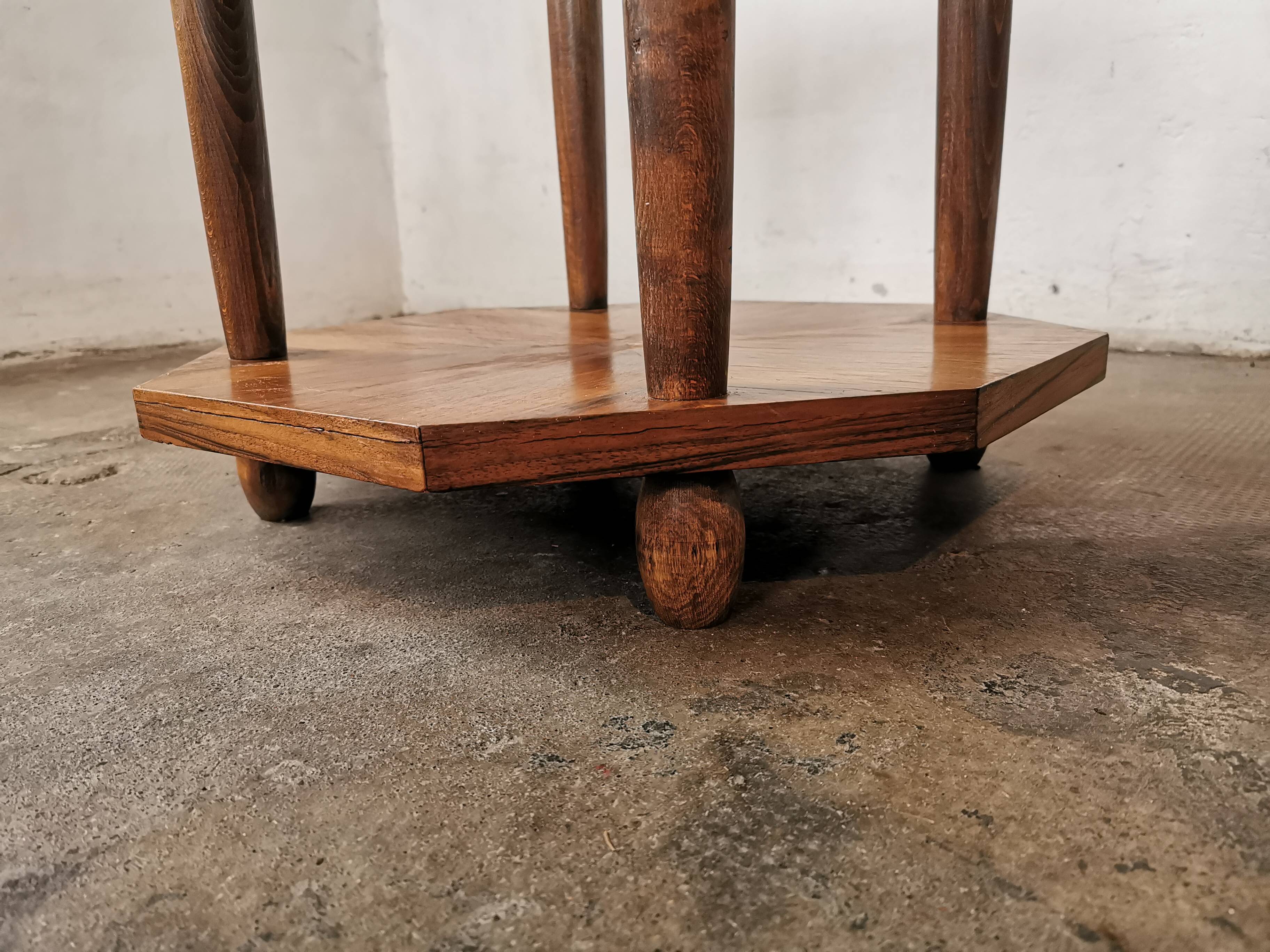 Art deco style serving table in walnut veneer