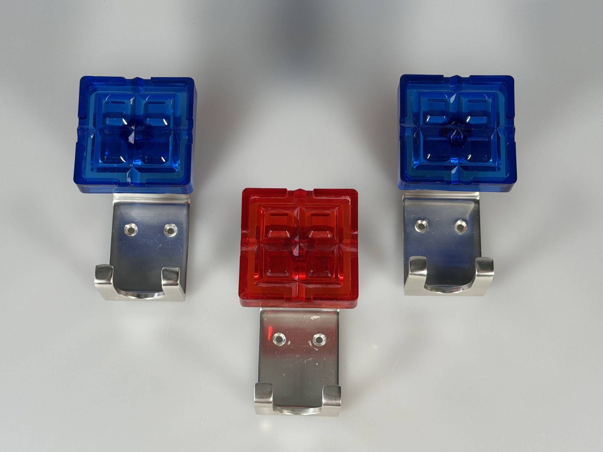 3 x Crochets de manteau des années 1960-1970, porte-manteau mural, métal/plastique