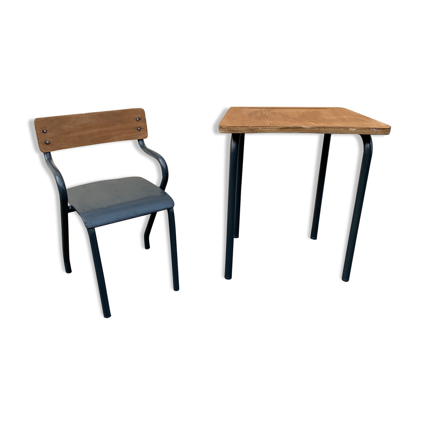 School desk and chair