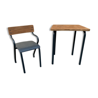 School desk and chair