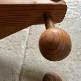 80's wooden extendable patère