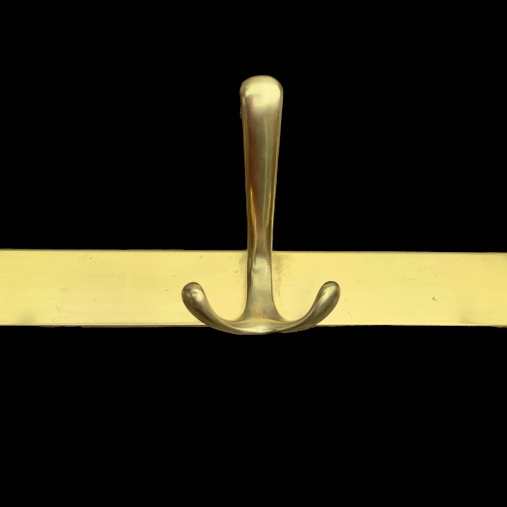 Vintage Gold Aluminum Wall Coat Rack with 5 Hooks