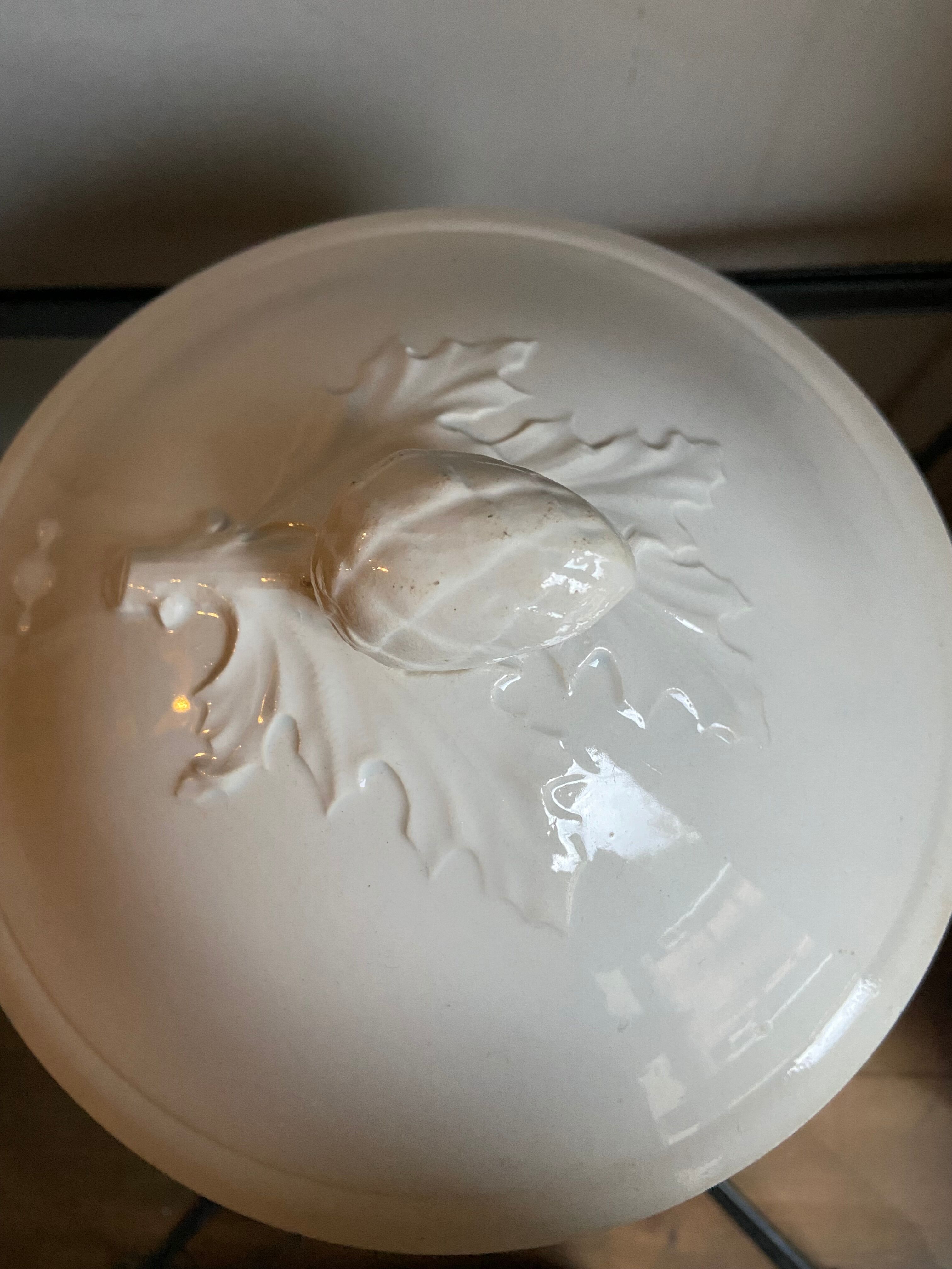 Soupière en Faïence blanche de Lunéville XIXème Siècle