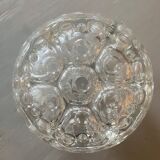 Old glass flower stick on pewter foot