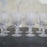 Series of eight antique glasses