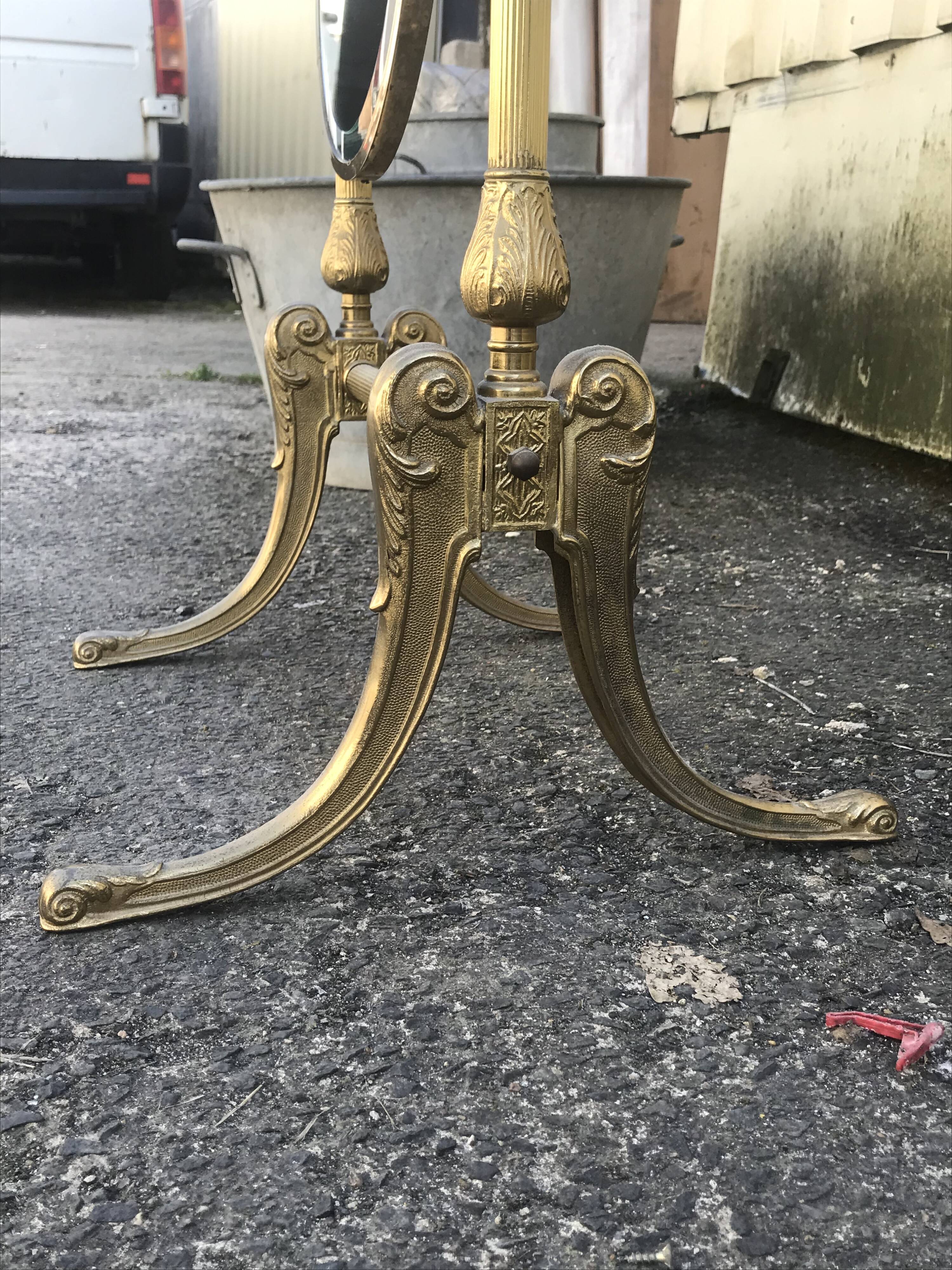 Brass psyche mirror 163x121cm