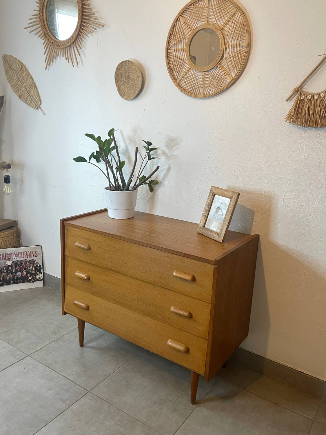 Commode en teck, années 60