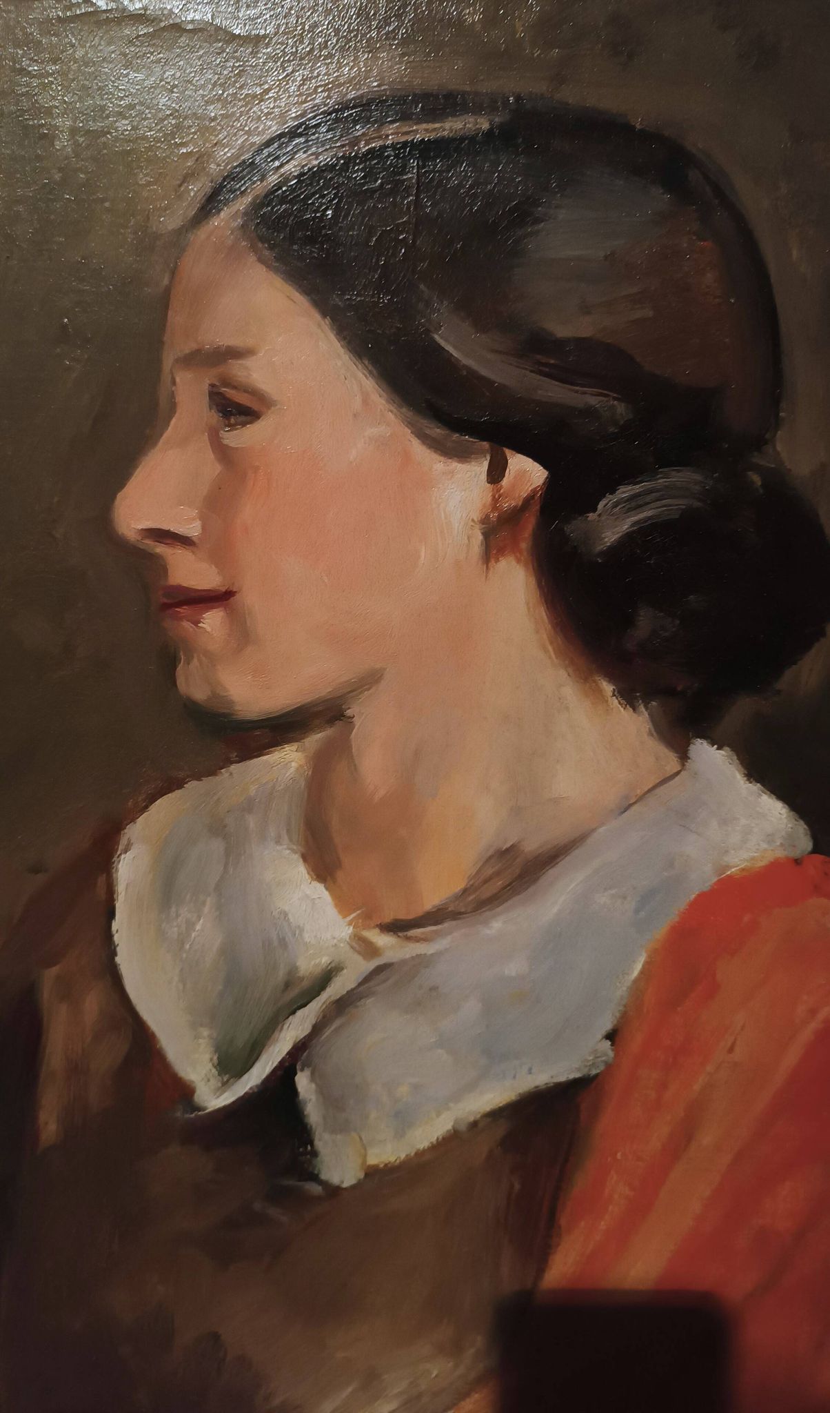 Tableau antique portrait féminin huile sur toile ennio pozzi (1893-1972)
