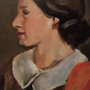 Tableau antique portrait féminin huile sur toile ennio pozzi (1893-1972)