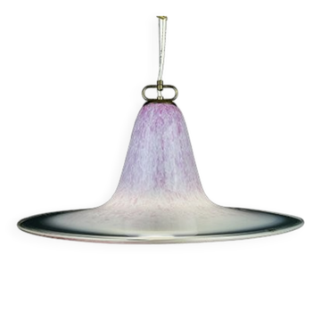 Suspension en verre de Murano rose du milieu du siècle par Veluce, Italie, années 1970