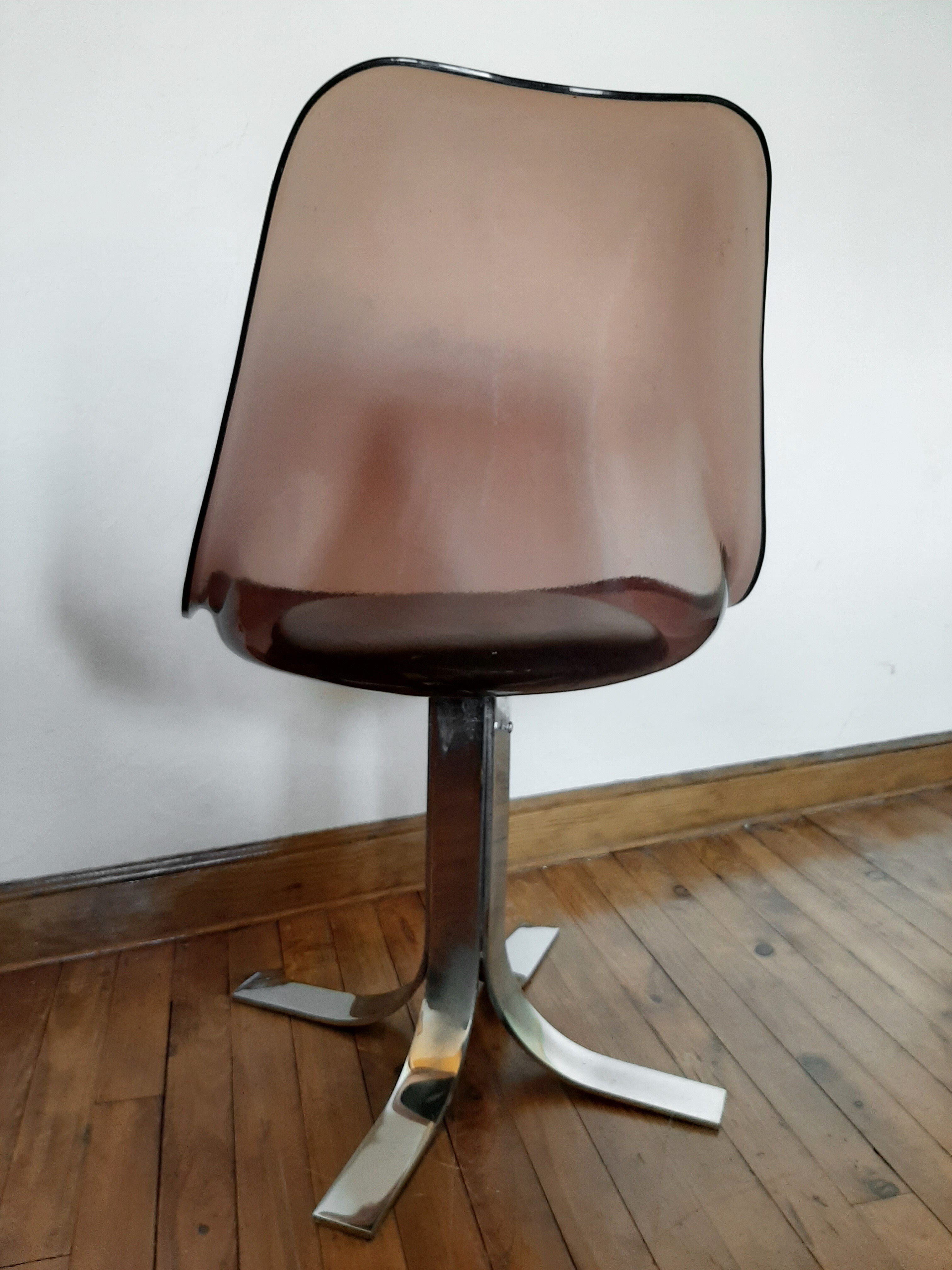 Plexiglas chair and chrome metal 1970