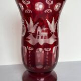 Vintage cut glass vase