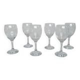 6 decorative stem glasses – 1970s glassware