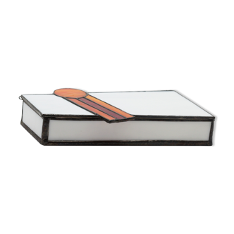 Boite à bijoux en verre Vitrail
