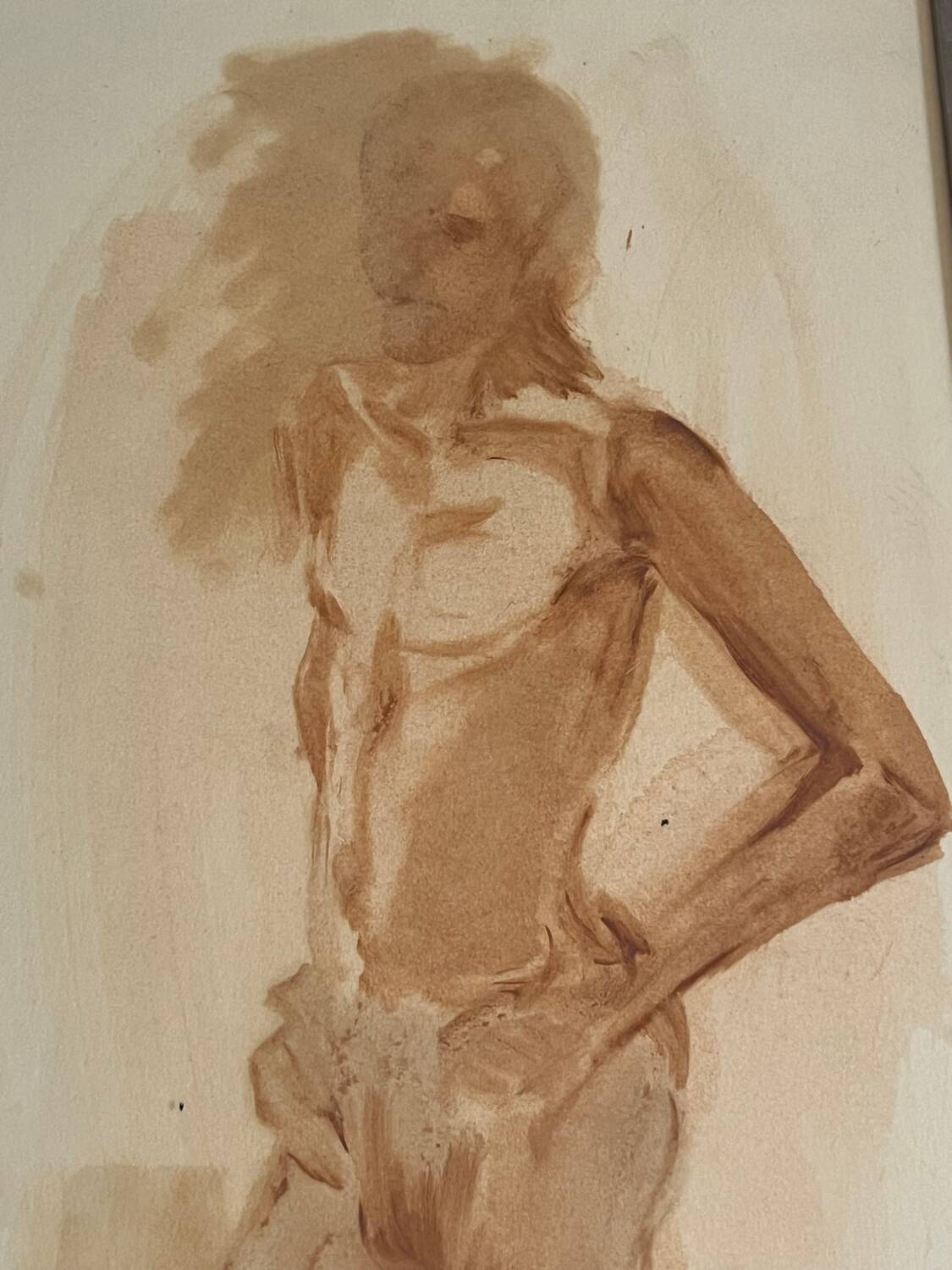 Watercolor nude 1975 signed