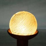 Vintage ceramic table lamp with a space age or bold look, fat lava ceramic from the 1960s.