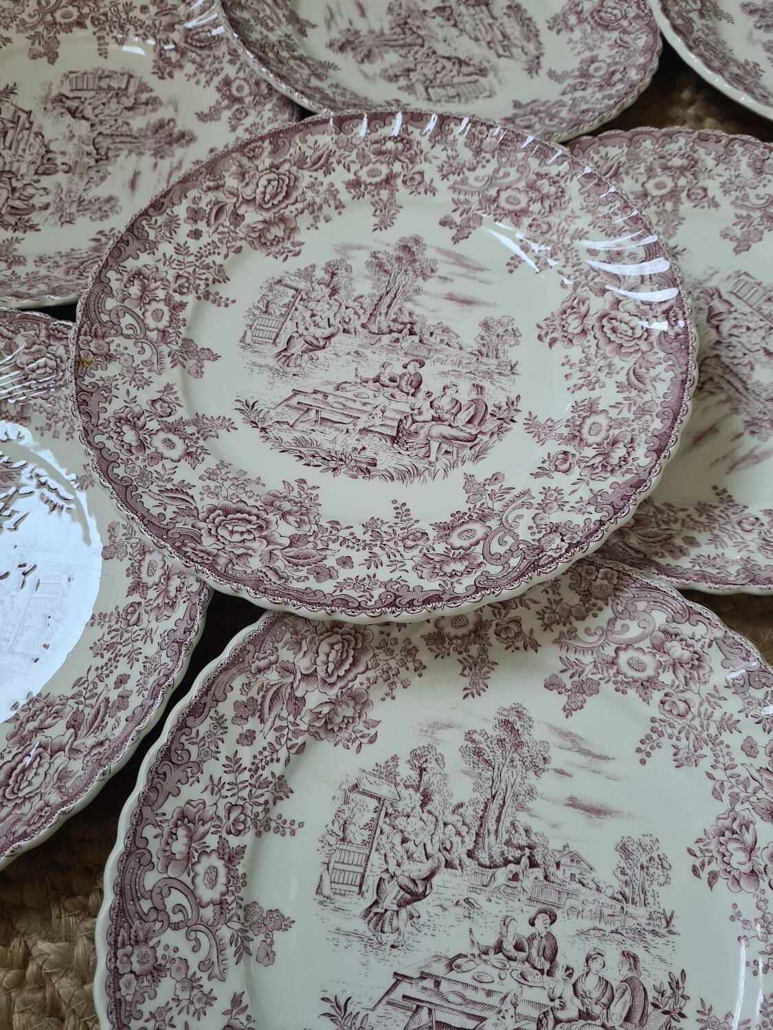 Assiettes Lunéville roses