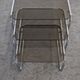 Nested tables with tubular chrome and smoked glass, France 1970.