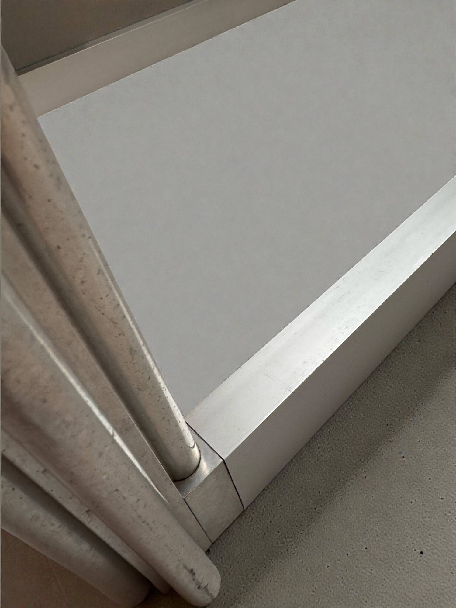 Aluminium coffee table with smoked glass by Georges Ciancimino, 1970.