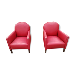 paire de fauteuils rouge