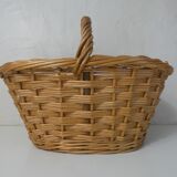 Panier à champignons en rotin vintage