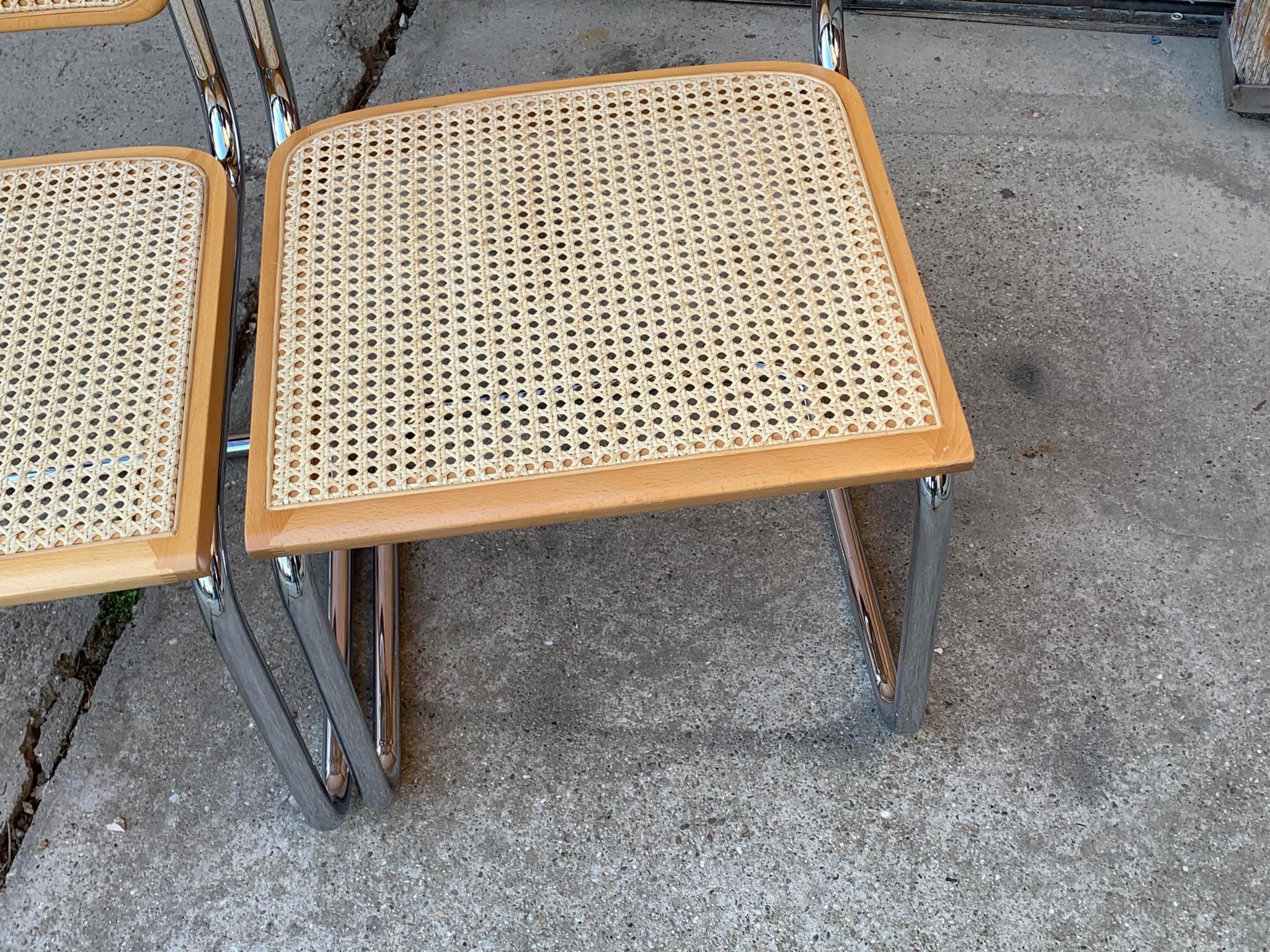 Pair of mid century Cesca chairs by Marcel Breuer