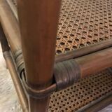 Cane and bamboo side table