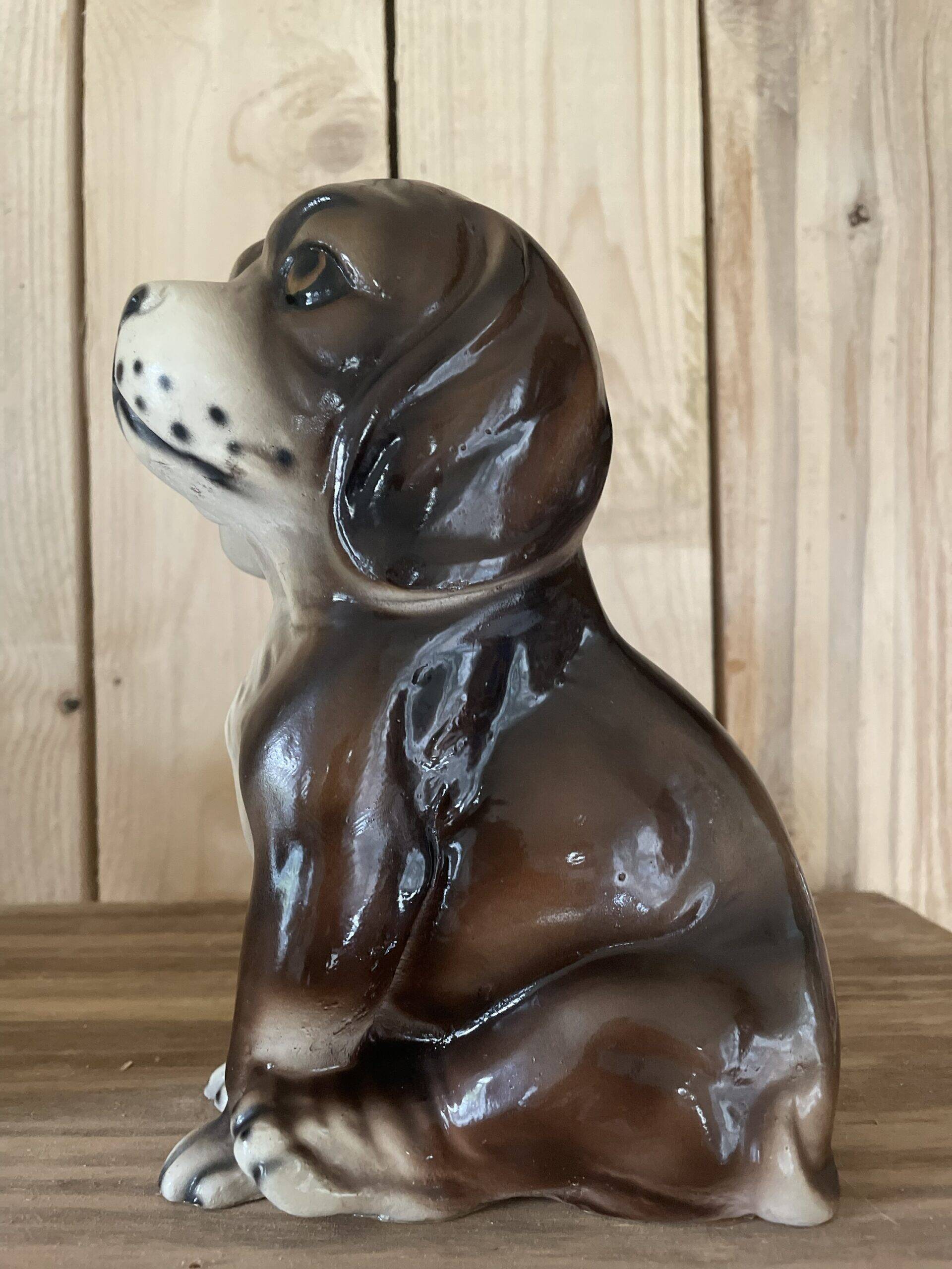 Ceramic dog statuette