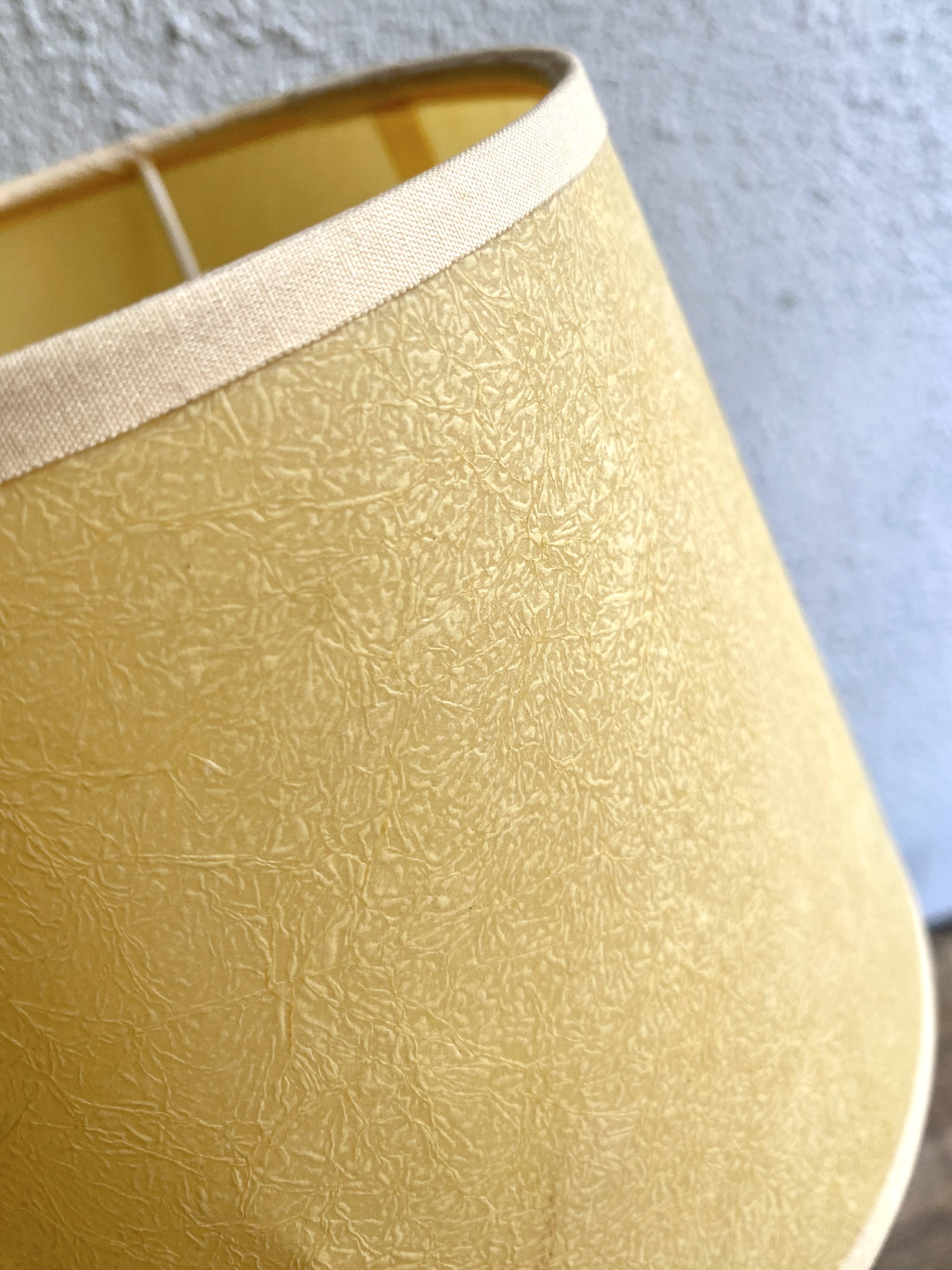 Glass lamp, brass, 2 M fabric cable, 50s lampshade