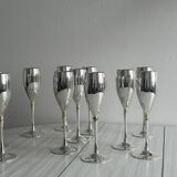 11 silver plated champagne flutes