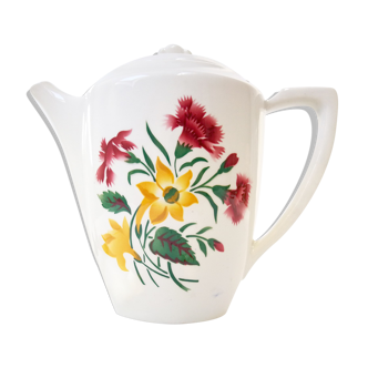 Théière ou cafetière Digoin Sarreguemines "Esper" / Décor de fleurs champêtres / Décor floral