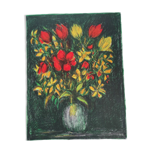 Le bouquet vert lithographie