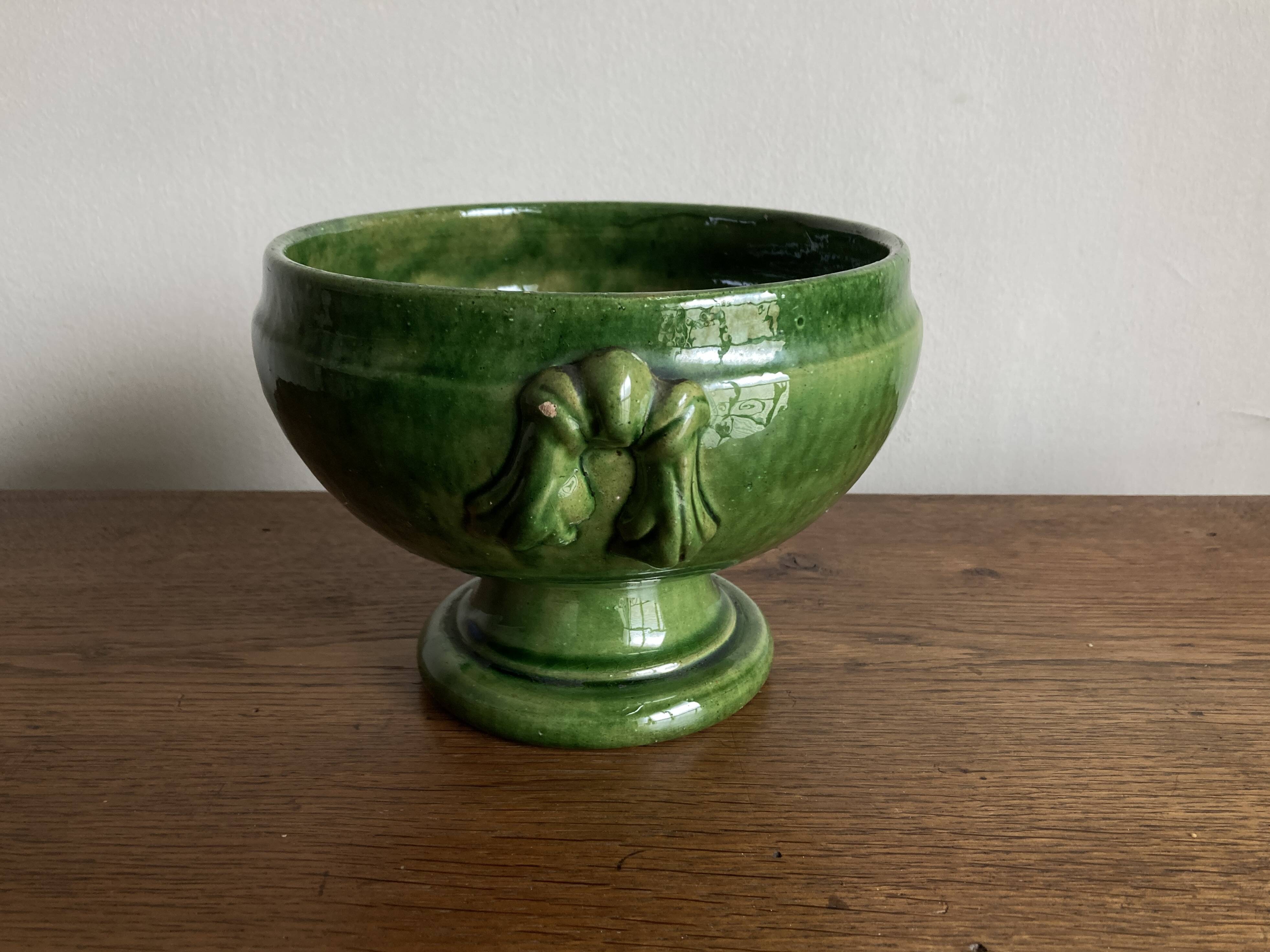 Neo-classical glazed earthenware cup from Biot 1960