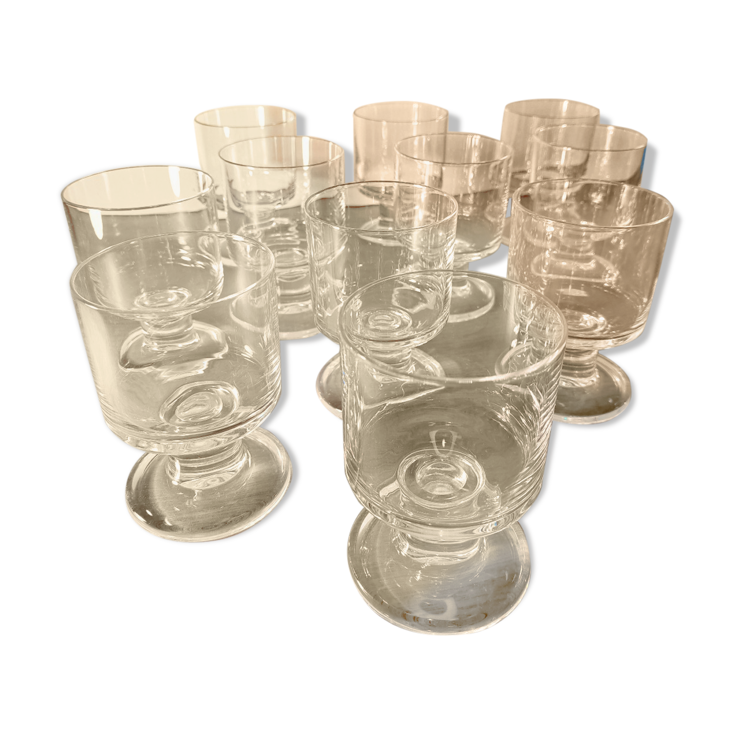 Set 11 glasses blown crystal 1970