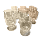 Set 11 glasses blown crystal 1970