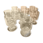 Set 11 glasses blown crystal 1970