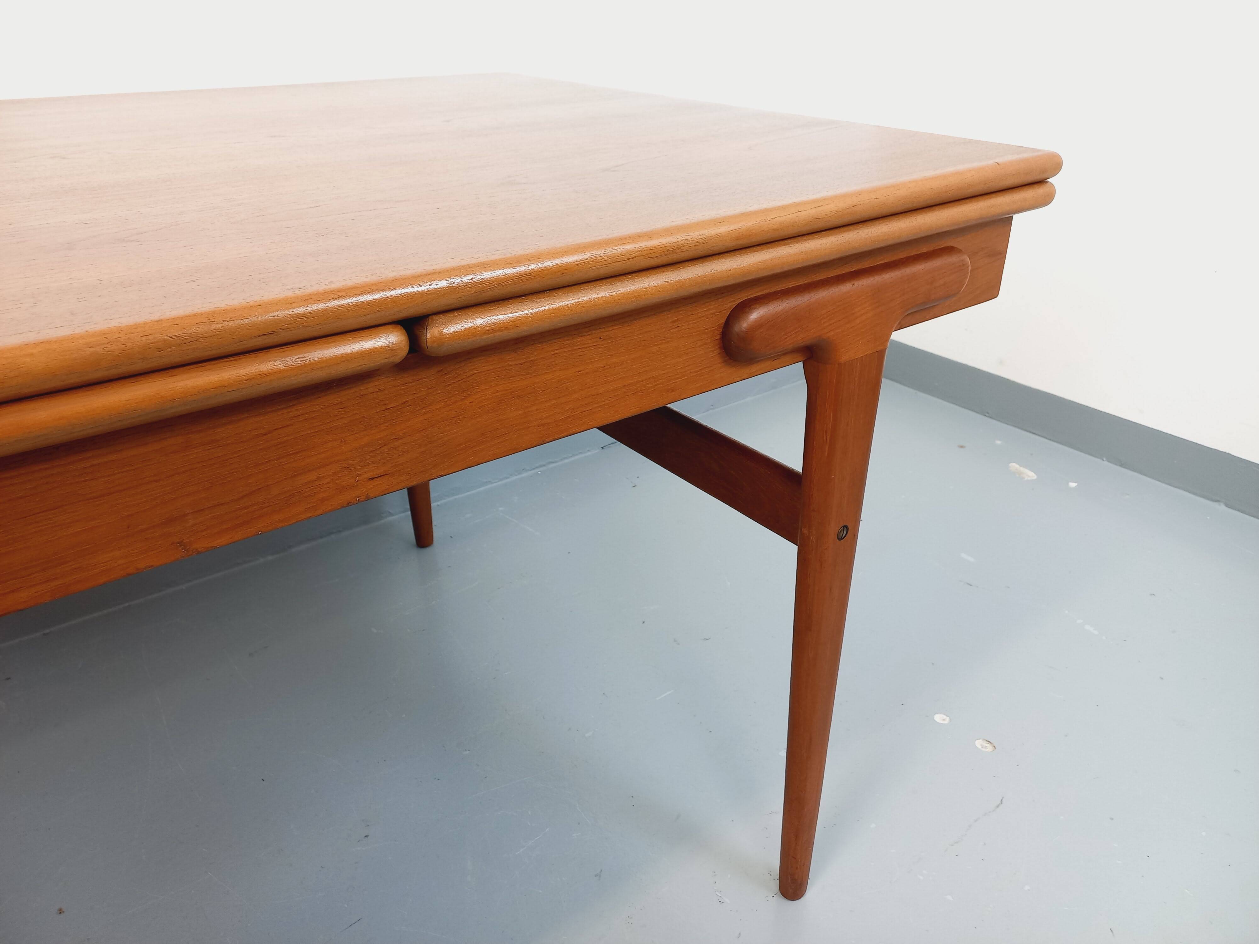 Vintage rectangular Scandinavian dining table by Ejvind A. Johansson teak