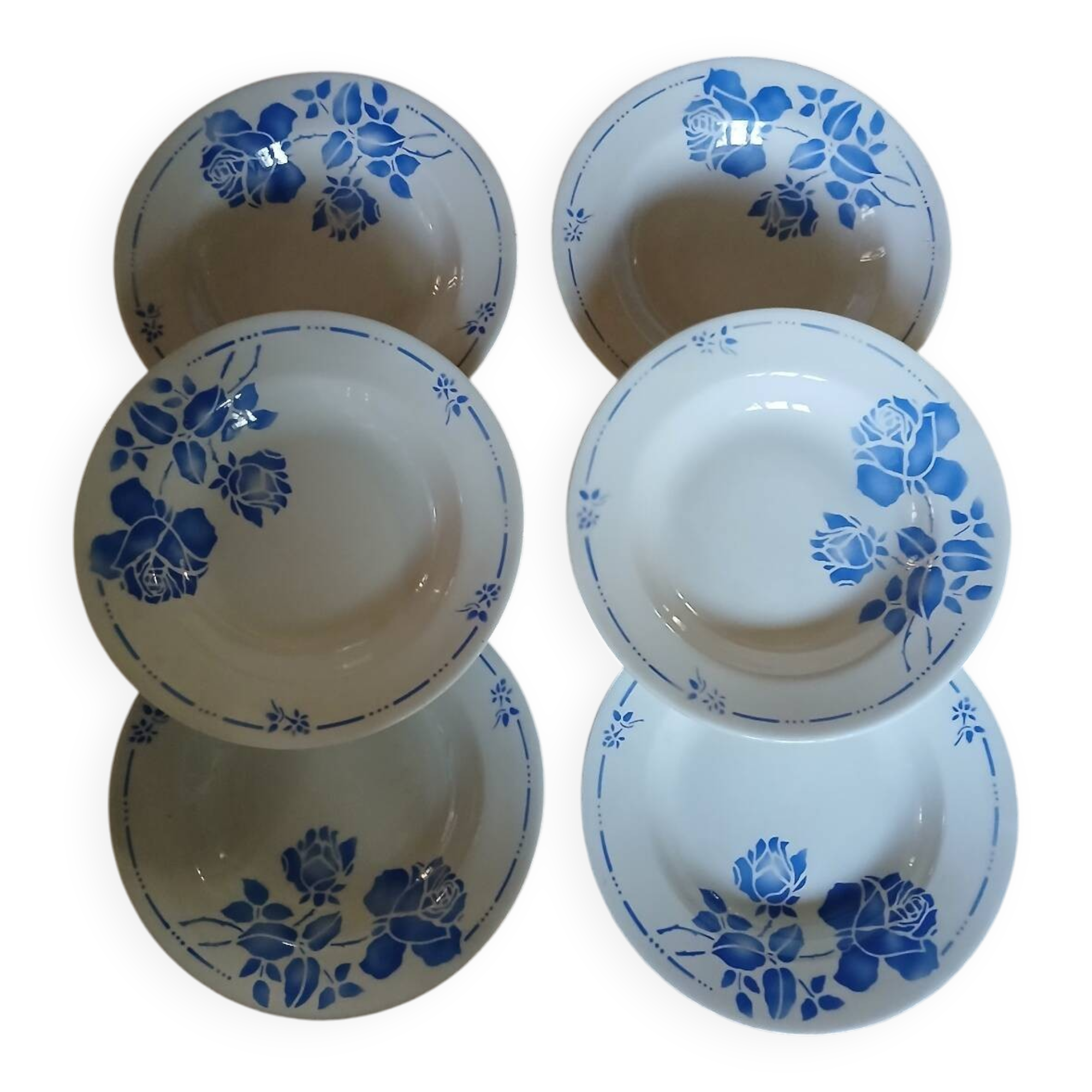 6 Moulin des Loups soup plates