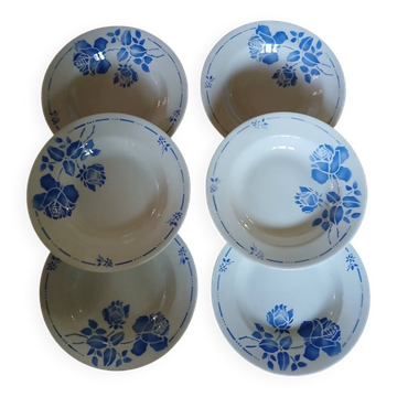 6 Moulin des Loups soup plates