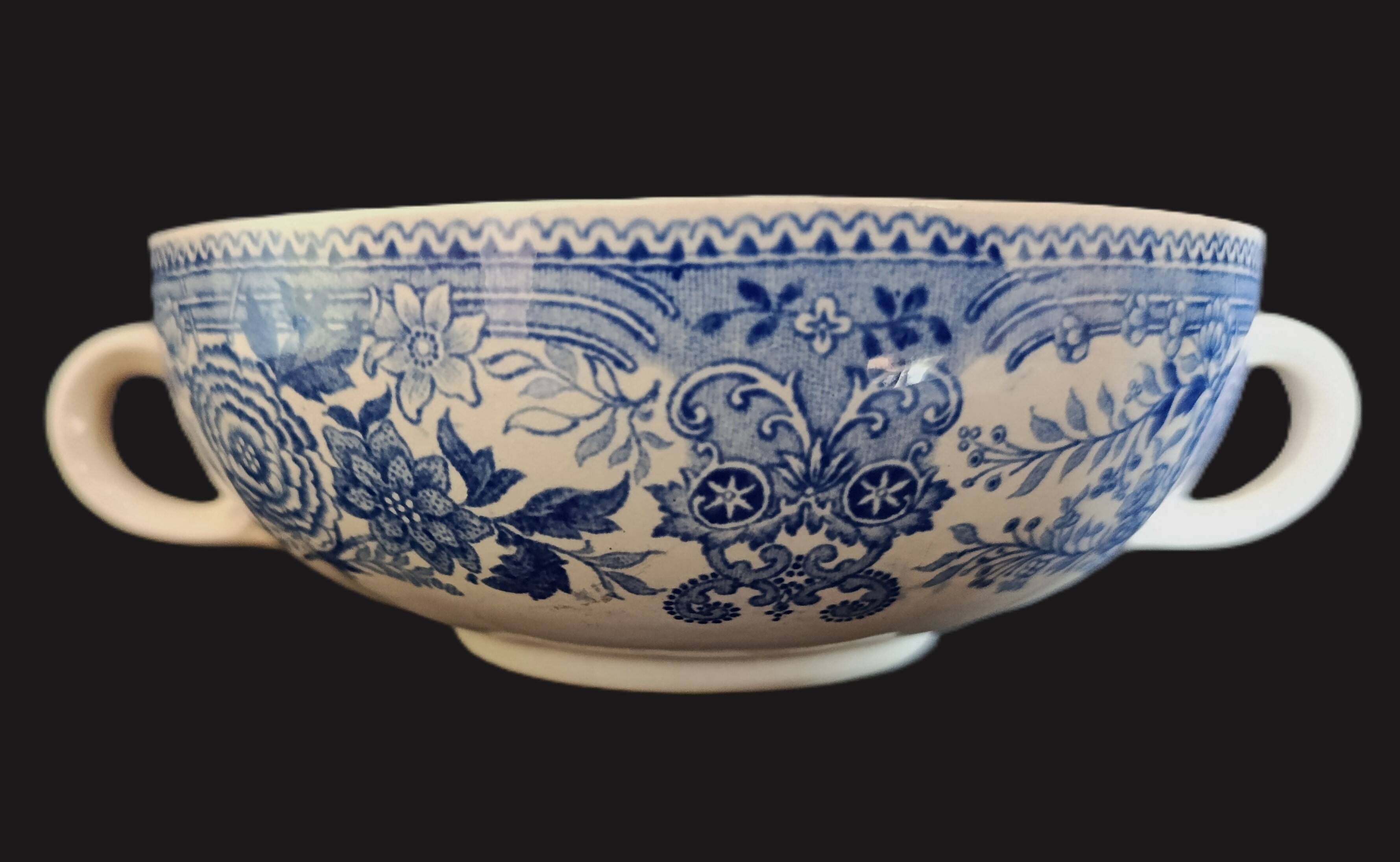Set of 6 ceramic soup bowls by Villeroy & Boch, Burgenland model.