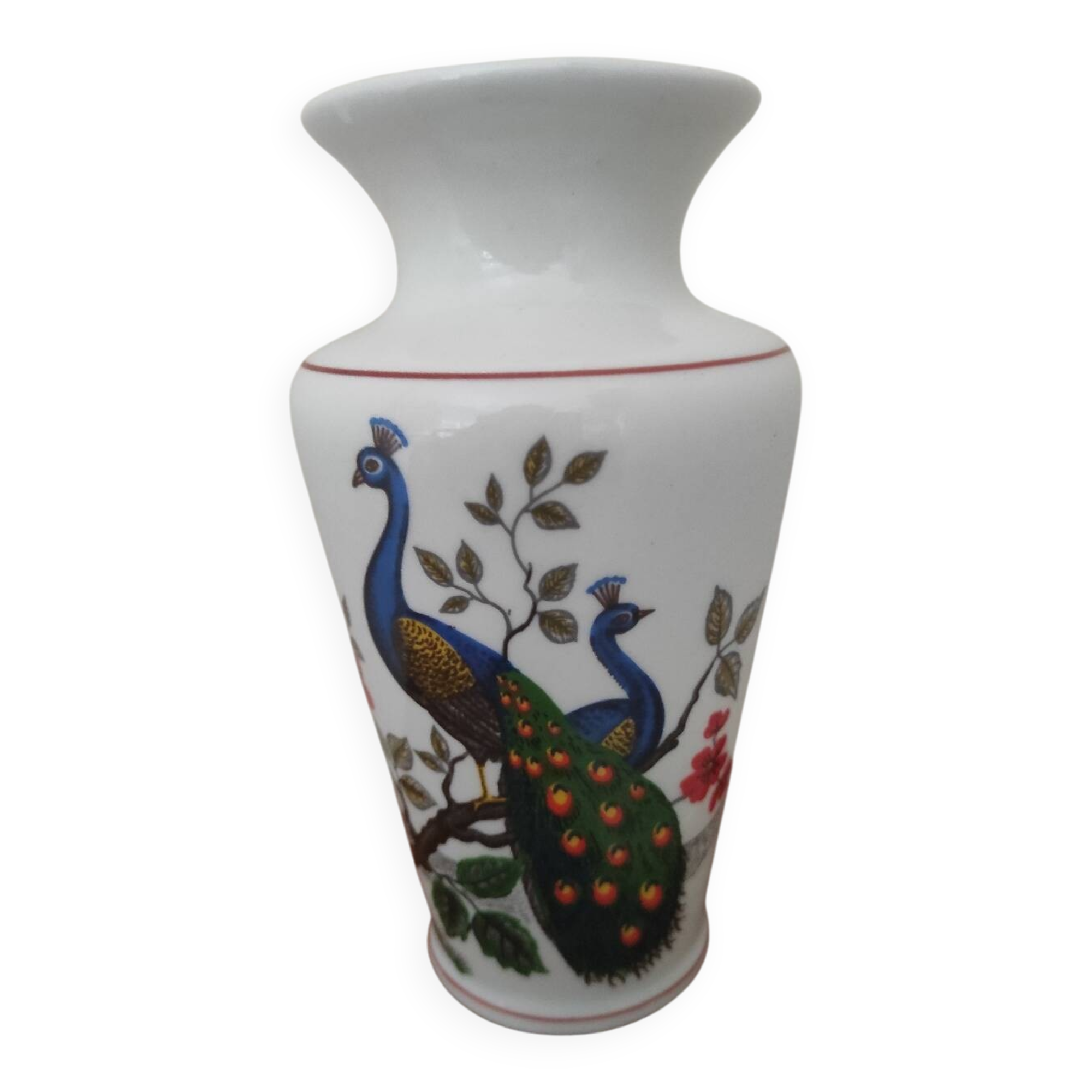 Porcelain vase with peacock decoration