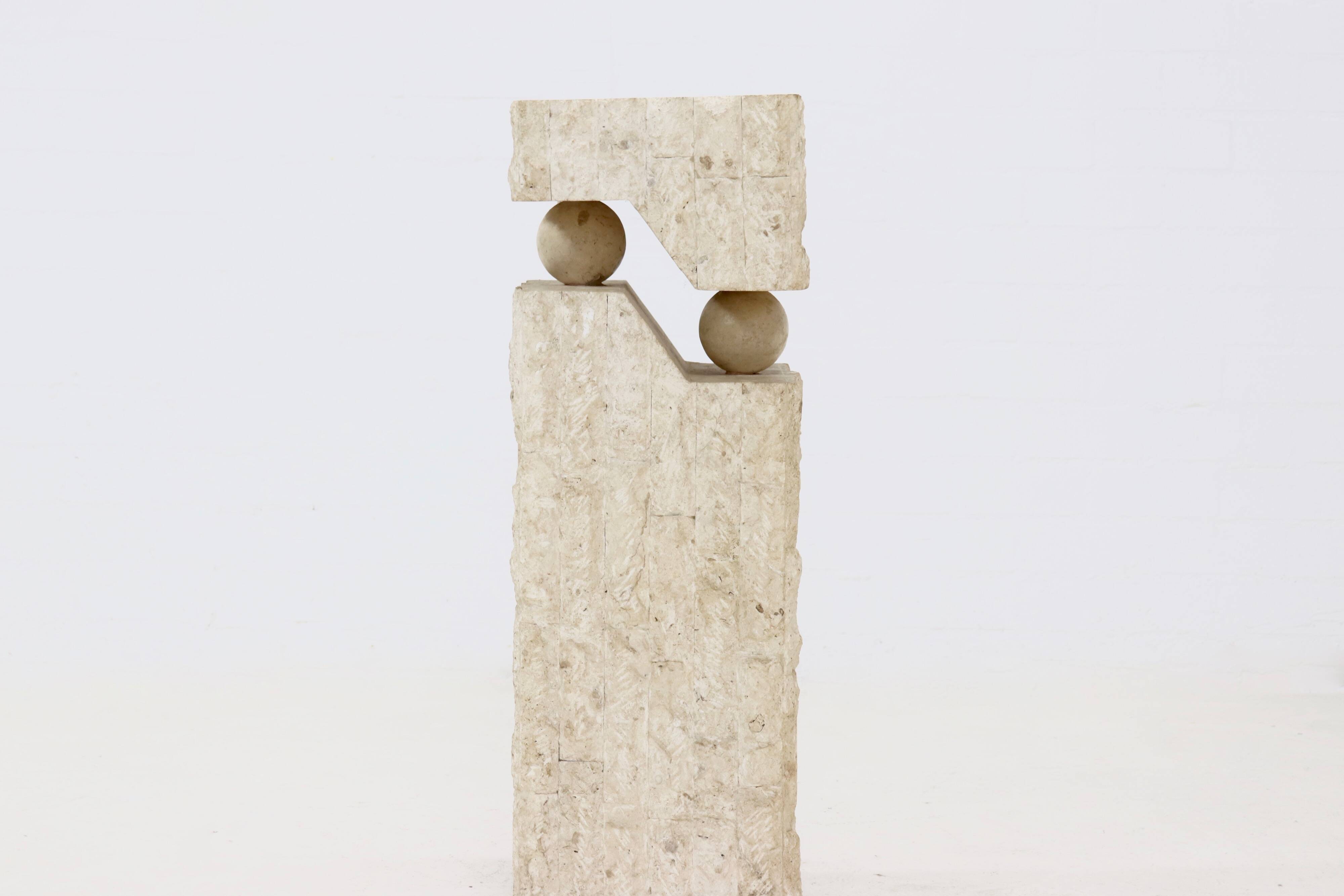 Postmodern Mactan stone pedestal, 1980s