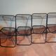 Set of 4 chairs garden foldable metal openwork Italian design Talin vintage black