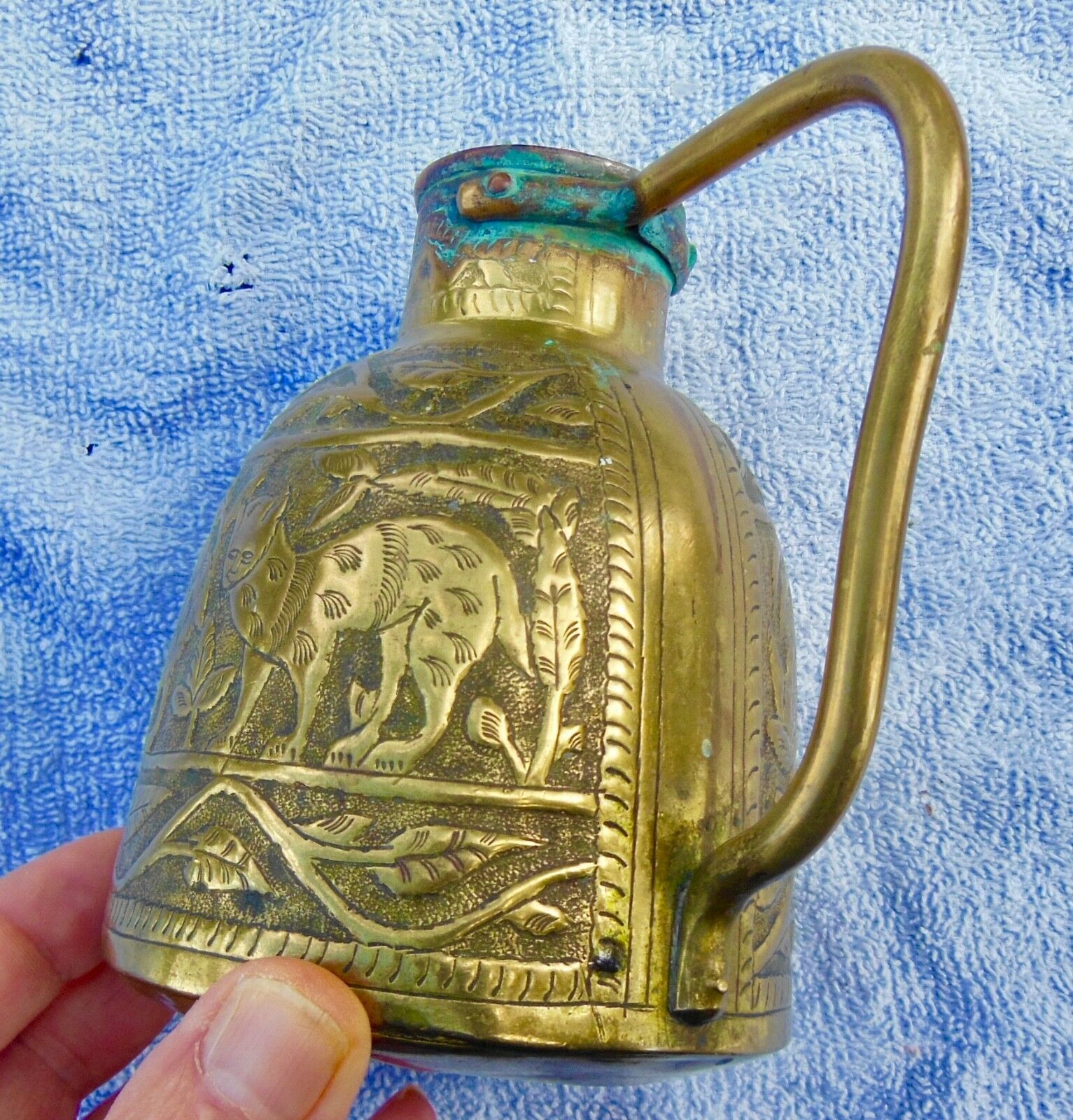 Copper pourer persian qajar calligraphy -islamic art