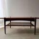 Vintage Creafort coffee table 1960s teak with rattan magazine shelf